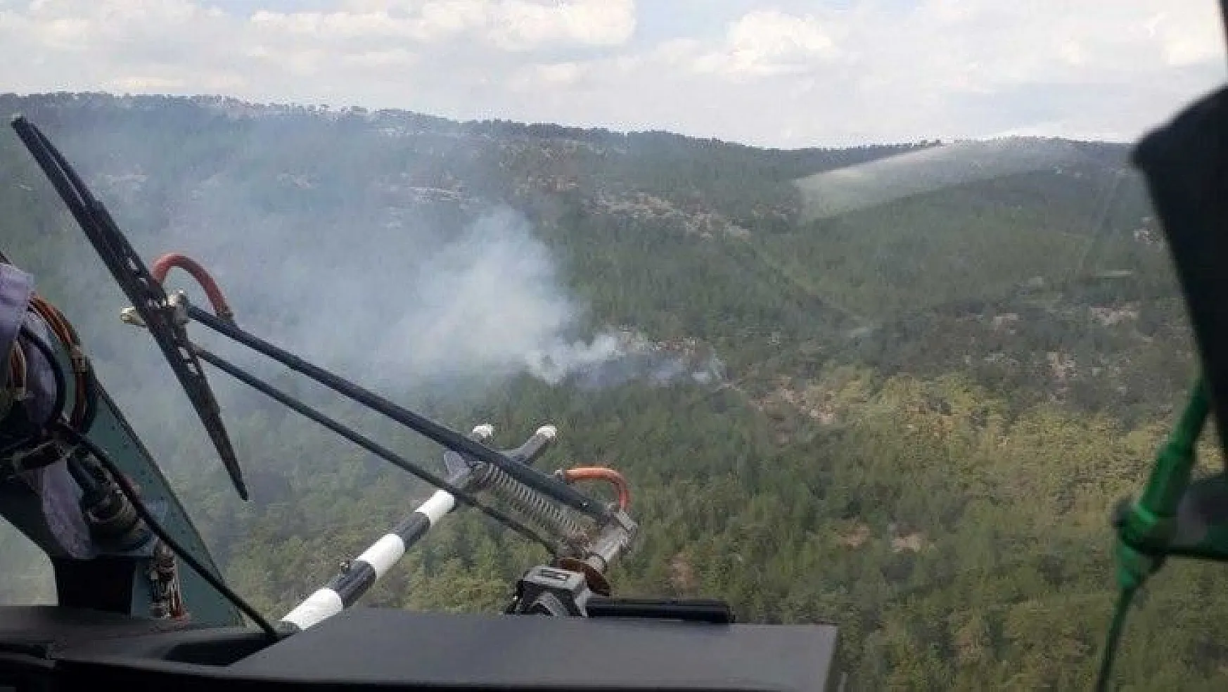 Menteşe'de ormana düşen yıldırım yangına neden oldu