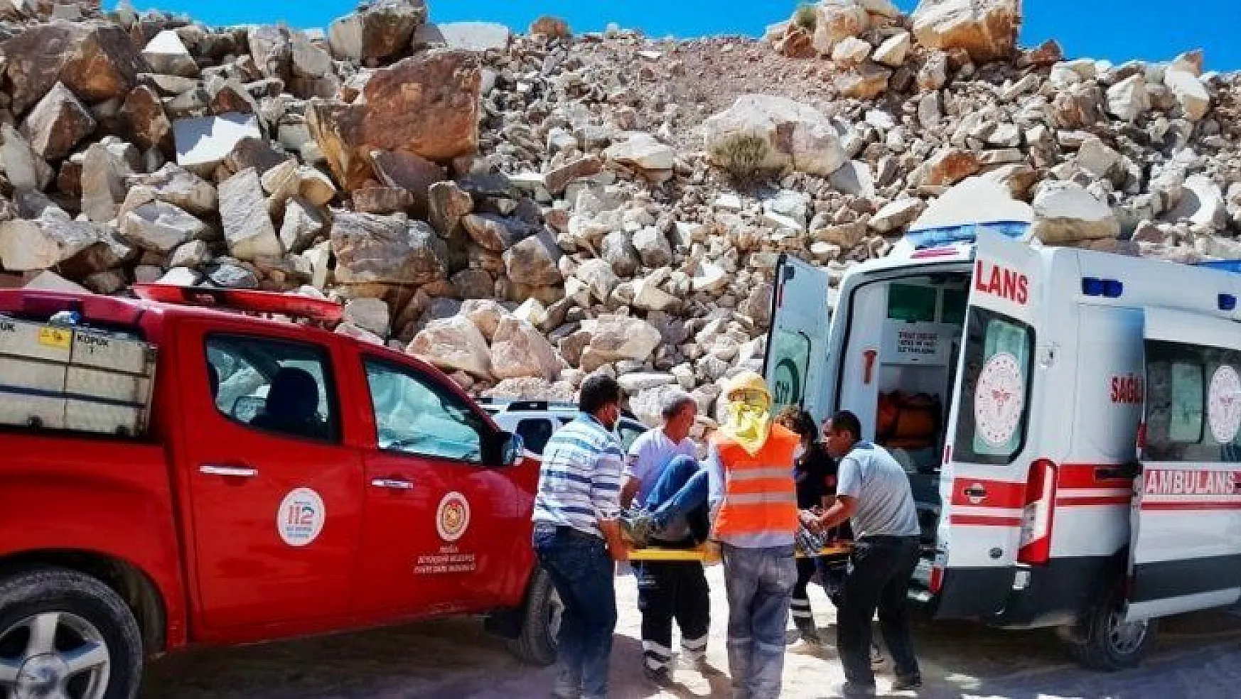 Mermer ocağında iş kazası: 2 yaralı