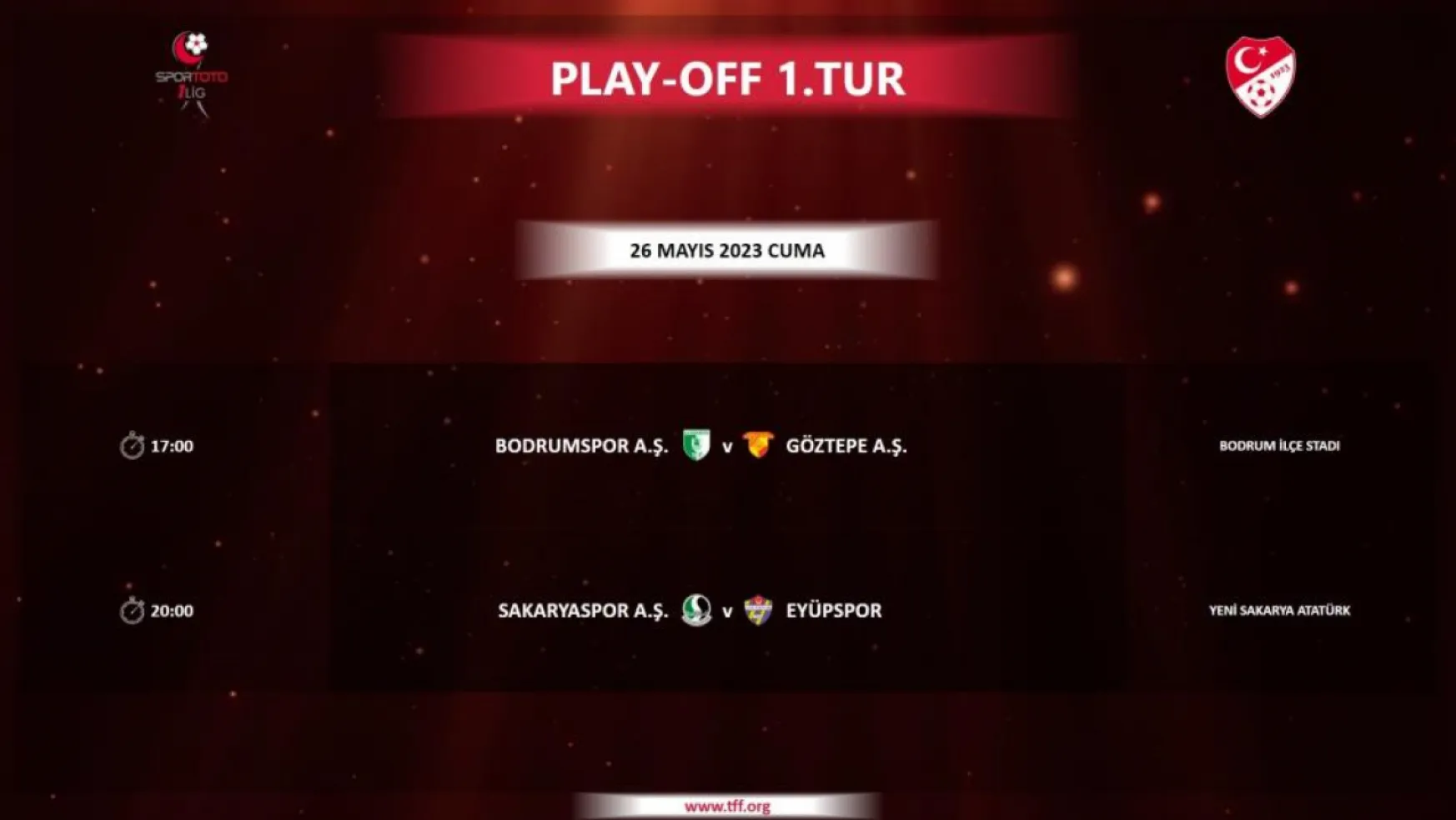 Spor Toto 1. Lig'de play-off programı belli oldu
