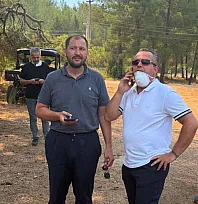 AK Parti Muğla İl Başkanı Güngör, Fethiye Yeşilüzümlü'deki Yangın Bölgesinde İncelemelerde Bulundu