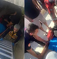 Bodrum'da 5 metre derinliğindeki havuz makine dairesine düşen kişi yaralandı