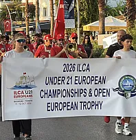 Bodrum'da ILCA 21 Yaş Altı Avrupa Yelken Şampiyonası öncesi kortej yürüyüşü yapıldı