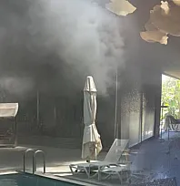 Bodrum'da otel avlusunda çıkan yangın söndürüldü