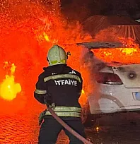 Bodrum'da otomobilde çıkan yangın söndürüldü