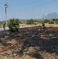Datça'da kuru ot yangını büyümeden söndürüldü