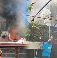 Fethiye Balık Pazarı'nda işletmenin bacasında yangın çıktı