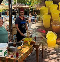 Fethiye Balık Pazarı'nda kar şerbeti ikramı