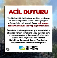Fethiye Belediyesi'nden acil çağrı: Yangın söndürme tüpü desteği isteniyor