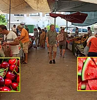 Fethiye Çalış Pazarı'nda güncel fiyatlar: Karpuz 20 TL, Kiraz 100 TL