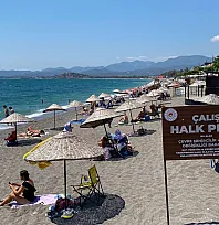 Fethiye Çalış Sahili'nde Hafta Sonu Yoğunluğu