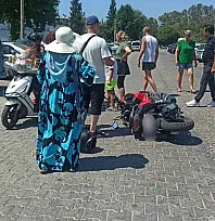 Fethiye Çalış'ta otomobil ile motosiklet çarpıştı: Rus sürücü yaralandı