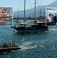 Fethiye'de deniz şehitleri için mavi sulara çelenk bırakıldı