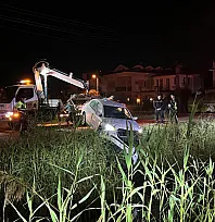 Fethiye'de Kontrolden Çıkan Araç Kanala Uçtu