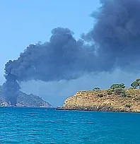 Fethiye'de tekne yangını