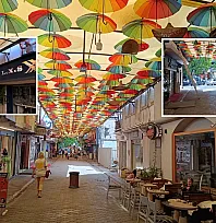 Fethiye'de yağmurun ardından Şemsiyeli Sokak'ta onarım çalışması