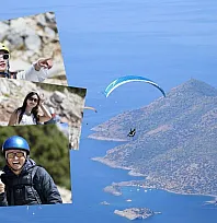 Fethiye'de yamaç paraşütü uçuşlarında Çinli tursit yoğunluğu yaşanıyor