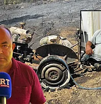 Fethiye'de Yangına Müdahale Ederken Alevlerin Arasında Kaldı: Traktörü Yandı