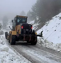 Fethiye'de yüksek kesimlerde karla mücadele sürüyor