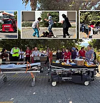 Fethiye Devlet Hastanesi'nde deprem tatbikatı: Otoparka sahra hastanesi kuruldu