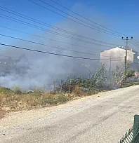 Fethiye Karaçulha Çevreyolunda anız yangını