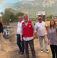 Fethiye Kaymakamı Akkaya ve Muğla Milletvekilleri yangın bölgesine geldi