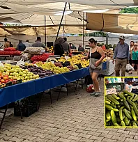 Fethiye Salı Pazarı'nda tezgahlar hareketli, vatandaşın gözü fiyatlarda