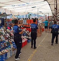 Fethiye Salı Pazarı'nda zabıta ekiplerinden sıkı denetim