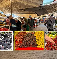 Fethiye Üretici Pazarı'nda yaz meyveleri, evlerde kış hazırlığı