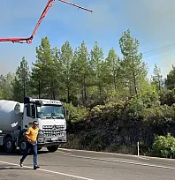 Fethiye Yeşilüzümlü'de alevler mahalle merkezinin girişine dayandı