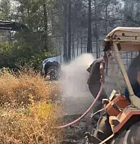 Fethiye Yeşilüzümlü'de bir yanda soğutma, bir yanda koruma çalışmaları