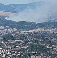Kavaklıdere'deki yangın drone ile görüntülendi