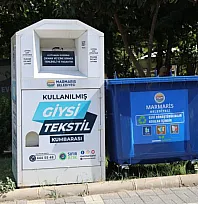 Marmaris'te geri dönüşen atıklar mavi konteynerlerde toplanacak