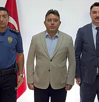Marmaris'te görev değişikliği yapan emniyet müdürlerinden Kaymakam Kaya'ya ziyaret