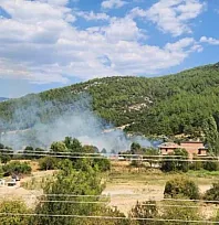 Menteşe'de otluk alanda yangın