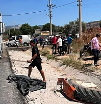 Milas'ta tırla çarpışan traktördeki 2 kişi hastanede hayatını kaybetti
