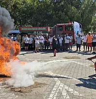 Muğla'da kum zambaklarıyla ünlü SARÇED Plajı'nda yangın tatbikatı yapıldı