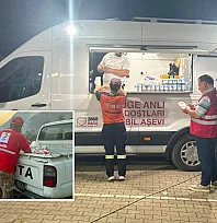 Türk Kızılay Fethiye Şubesi'nden yangınla mücadele eden ekiplere destek