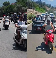 Yamaç paraşütü pilotlarından Fethiye–Ölüdeniz yolunda motosikletli eylem konvoyu