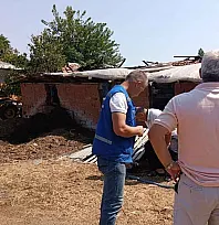Yangında 500 Balya Kül Oldu Büyükşehir Üreticinin Yardımına Koştu