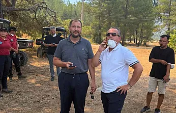 AK Parti Muğla İl Başkanı Güngör, Fethiye Yeşilüzümlü'deki Yangın Bölgesinde İncelemelerde Bulundu