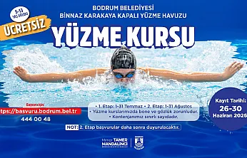Bodrum Belediyesinden çocuklara ücretsiz yüzme kursu
