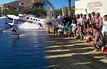 Bodrum'da 28 sporcu deniz üstünde uçakla yarıştı
