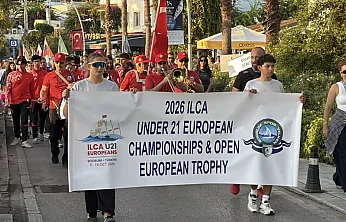Bodrum'da ILCA 21 Yaş Altı Avrupa Yelken Şampiyonası öncesi kortej yürüyüşü yapıldı