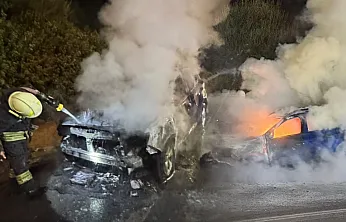 Bodrum'da otomobilde çıkan yangın söndürüldü