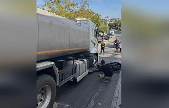 Bodrum'da su tankerinin altında sıkışan motosiklet sürücüsü kurtarıldı