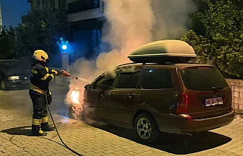 Dalaman'da araç yangını