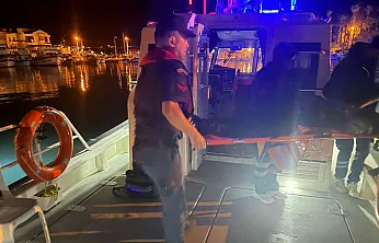 Datça'da ticari gemide rahatsızlanan şahıs denizden tıbbi tahliyesi yapıldı