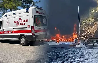 Fethiye açıklarında gezi teknesinde yangın çıktı, 115 kişi tahliye edildi