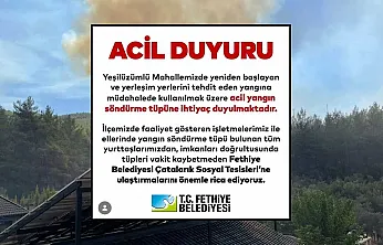 Fethiye Belediyesi'nden acil çağrı: Yangın söndürme tüpü desteği isteniyor