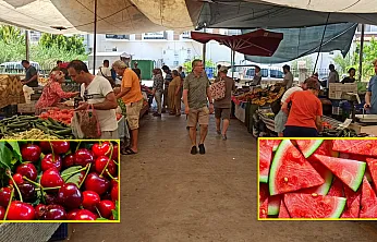 Fethiye Çalış Pazarı'nda güncel fiyatlar: Karpuz 20 TL, Kiraz 100 TL